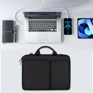 Accessories storage bag, computer bag, shoulder crossbody bag, messenger bag, for MacBook, Huawei, Xiaomi, rhombus – Image 3