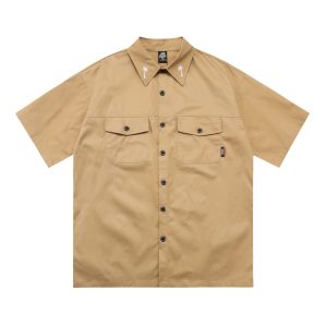 Workwear Pocket Shirt Large Size Loose Small Classic Mask Embroidered Cargo Shirt – Image 4