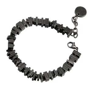GRGR distressed beaded bracelet men's hip-hop European and American retro trend personality irregular square stitching bracelet bracelet – Image 4