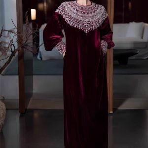 The star of the same French retro elegant dress, high-end queen fan temperament, court style evening dress long skirt – Image 3