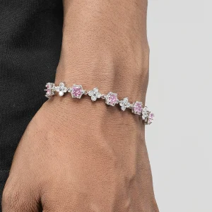 GRGR color tennis chain men's European and American hip-hop versatile olive green snowflake zircon bracelet women's tennis sense of luxury – Image 3