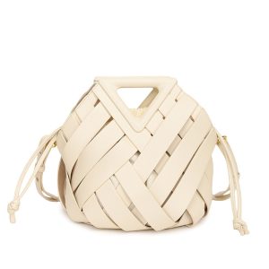 New Vegetable Basket Triangle Magnetic Buckle Woven Hollow Women's Bag Handbag One-Shoulder Crossbody Bucket Women's Bag – Image 5