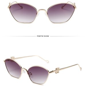 Cross-border metal frame Chinese knot element decoration sunglasses unisex small frame sunglasses fashion UV400 glasses – Image 3