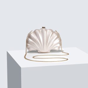 Women's European and American new shoulder crossbody bag special-shaped shell acrylic bag fashion wedding dinner clutch – Image 3