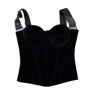 Cross-border source: black velvet zipper, high-end sense with tight shapewear inside, and fishbone corset and suspenders on the outside – Image 4
