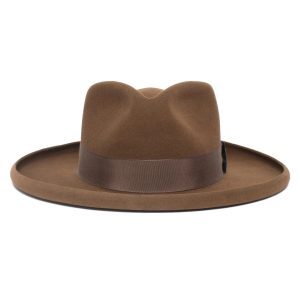 folded wool hat Solid webbing decorated sheep felt hat Fashionable pure wool top hat – Image 4
