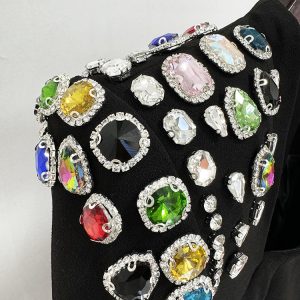 new star fashion temperament heavy industry gemstone set diamond long sleeve long dress dress long skirt – Image 7