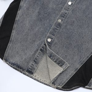 Men's Wear Summer Korean niche design washed denim shirt trendy ruffian jacket short sleeve – Image 6