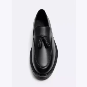 WALK ZARA Men's Shoes Comfortable Tassel One-Leg Leather Shoes Loafers – Image 5