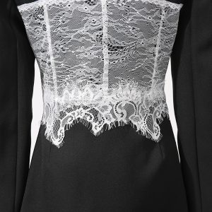 European and American lace splicing suit women's 2025 new fishbone slim fashion niche design sense blazer women – Image 5