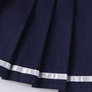 Cross-border European and American summer girls' suit Collegiate style POLP collar sleeveless top + pleated skirt two-piece set – Image 5