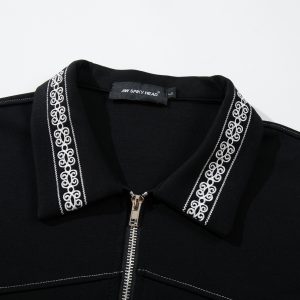 Jiayiku Men's 2025 Summer Shirt Korean Niche Zipper Design Short Sleeve Shirt Men's Light Luxury Ruffian Handsome – Image 3