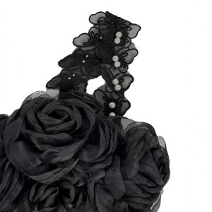 The new French temperament camisole top wears a retro three-dimensional pearl flower design herringbone bandeau top – Image 4