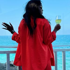 European and American simple and generous suit women's long sleeve cardigan shirt shorts africa plus size loose casual two-piece set women – Image 3
