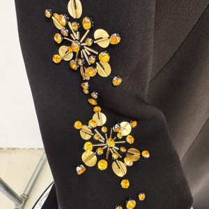 Quality spot host evening dress 2025 star series heavy industry beads and diamonds front slit small trailing long skirt – Image 7