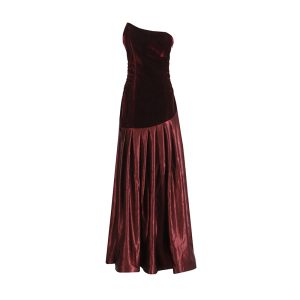 Elegant celebrity style bandeau dress long skirt 2025 summer new irregular stitching design long dress women – Image 4