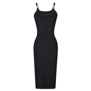 Spot spring and summer 2025 new suspender sleeveless knitted dress, celebrity Internet celebrity wool knitting versatile midi skirt girl – Image 3