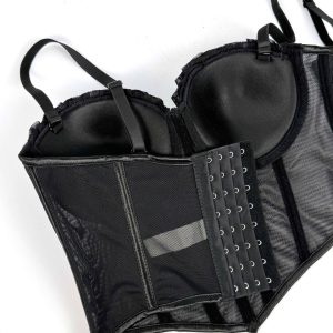 In winter, the new rhinestone pleated high-end design inner fish small camisole, European and American wear herringbone corset – Image 8