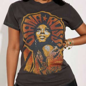 YLT0002 Cross-border European and American fashion women's clothing Amazon independent station printed crew neck pullover T-shirt – Image 3