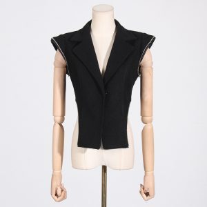 2025 autumn new personality trend style zipper splicing deconstructed design sense irregular high-end sense suit woman – Image 5