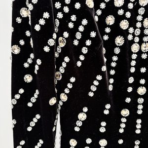 Quality spot evening dress long skirt 2025 star heavy work bead diamond gold velvet long dress – Image 5