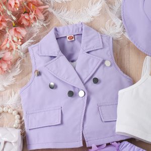 Baby salary children's clothing, European and American sleeveless suit, cotton vest, butterfly mesh skirt, children's sweet travel girls' suit – Image 5