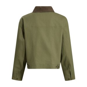 Mountain outdoor canvas cargo jacket men's spring and autumn sports multi-pocket design stitching contrast lapel jacket – Image 4