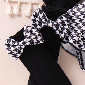 Foreign trade, cross-border Europe, America, autumn infants, children, girls' suits, flying sleeves, long-sleeved hakama, socks, headdresses, three-piece headdresses – Image 6