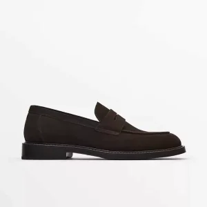 WALK ZARA Men's Shoes Nubuck Suede Loafers, Casual Beanie Shoes, Cowhide Boat Shoes – Image 3