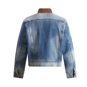 autumn new American retro gradient color heavy wash denim jacket cargo jacket – Image 3