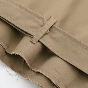 Cross-border Amazon hot sale women's clothing spring and autumn explosive European and American women's long-sleeved short casual solid color trench coat jacket – Image 5