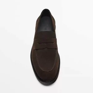 WALK ZARA Men's Shoes Nubuck Suede Loafers, Casual Beanie Shoes, Cowhide Boat Shoes – Image 4