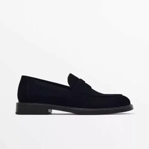 WALK ZARA Men's Shoes Nubuck Suede Loafers, Casual Beanie Shoes, Cowhide Boat Shoes – Image 5