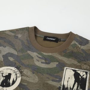 Jiaqlo men's 2025 summer new american street retro camouflage tide brand tee cultural shirt short sleeve t-shirt men – Image 6