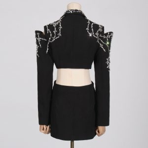 European and American fashion formal suit small suit 2025 summer new heavy industry beads high-end blazer women – Image 4