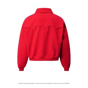 Men's American cleanfit short jacket for men and women, autumn and winter couples, vintage loose lapel casual coat – Image 4