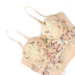 European and American hot girls sexy tops printed camisoles women wear new nailed beads and fishbone corsets inside – Image 4