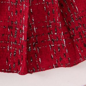 Children's clothing suit, cross-border European and American autumn and winter, new high-necked long-sleeved underwear + jacket + pleated short skirt girl three-piece set – Image 3
