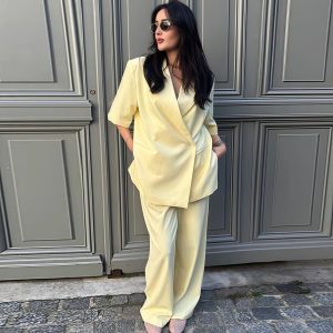 2025 New Top Versatile Lapel Side Button Suit Long Short Sleeve Jacket Women's Top INS – Image 4