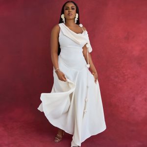 European and American cross-border women's clothing 2025 summer new temperament design off-the-shoulder mid-length slim slip dress – Image 4