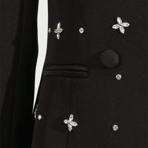 European and American style jacket women's 2025 autumn new fashion personality lapel slim diamond design solid color blazer – Image 6