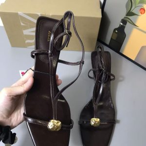 ZA2025 New Product: Strappy High Heeled Sandals, Women's Metal Buckle Trim Straps, Straps, Open Toe Women's Sandals – Image 4