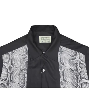 JIANGXIN CLASSIC PYTHON OPEN COLLAR SHIRT SNAKE RAYON HAWAIIAN SHORT SLEEVE SHIRT – Image 4