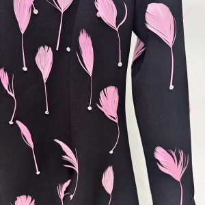Quality spot host long skirt evening dress 2025 star series feather embellished backless long dress – Image 4