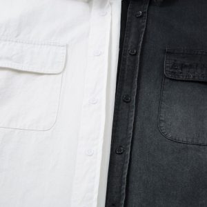 Jiayiku men's clothing summer new American washed distressed shirt short-sleeved cargo jacket retro ins trend – Image 5