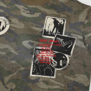 Jiaqlo men's 2025 summer new american street retro camouflage tide brand tee cultural shirt short sleeve t-shirt men – Image 3