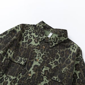New American Retro Ruffian Leopard Print Shirt Workwear Long Sleeve Shirt Jacket for Men – Image 3