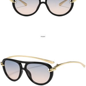 New fashion knot double beam sunscreen sunglasses cross-border Europe and the United States ins summer outdoor sunglasses personalized sunglasses – Image 3