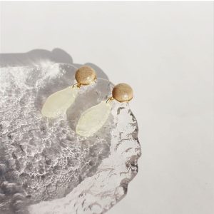 Korean simple retro splicing acetate geometric stud earrings personality temperament fashion earrings creative versatile earrings A14 – Image 4