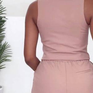 African women's summer cross-border new fashionable sleeveless vest wide-leg trousers two-piece set women's European and American temperament suit – Image 5